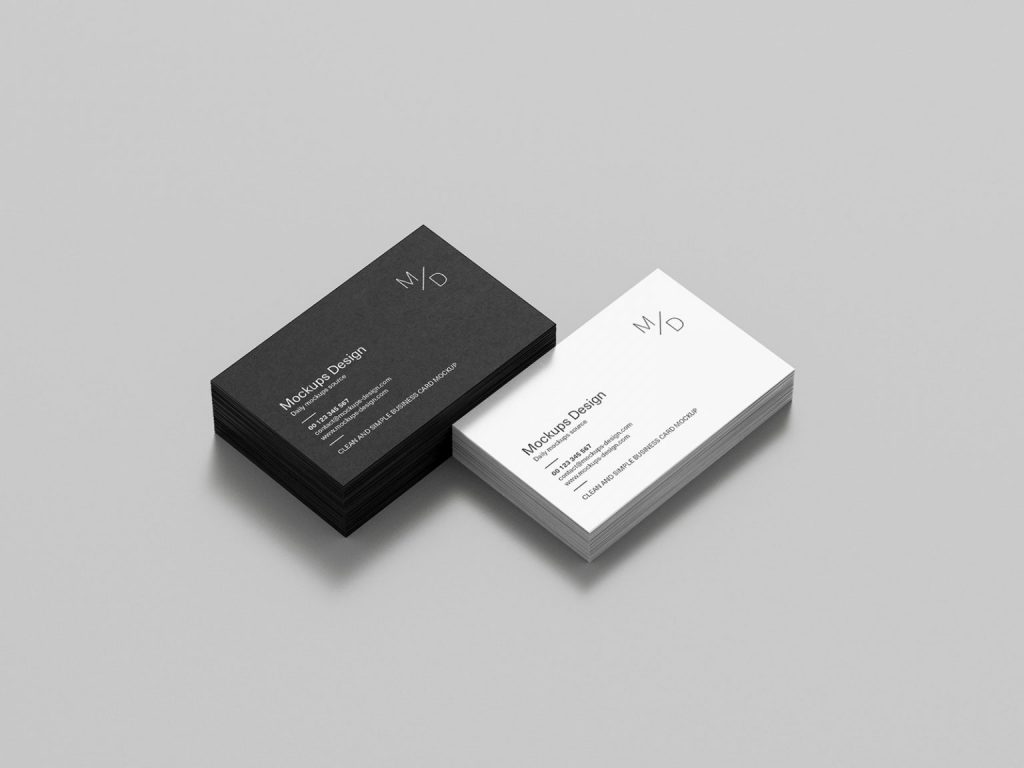 Free Clean and Elegant Business Cards Mockups PSD set