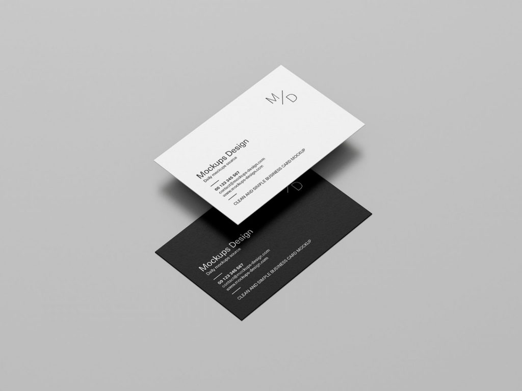 Free Clean and Elegant Business Cards Mockups PSD set