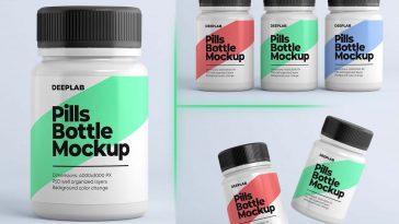 Free Medical Pill Bottle Mockups set (PSD)