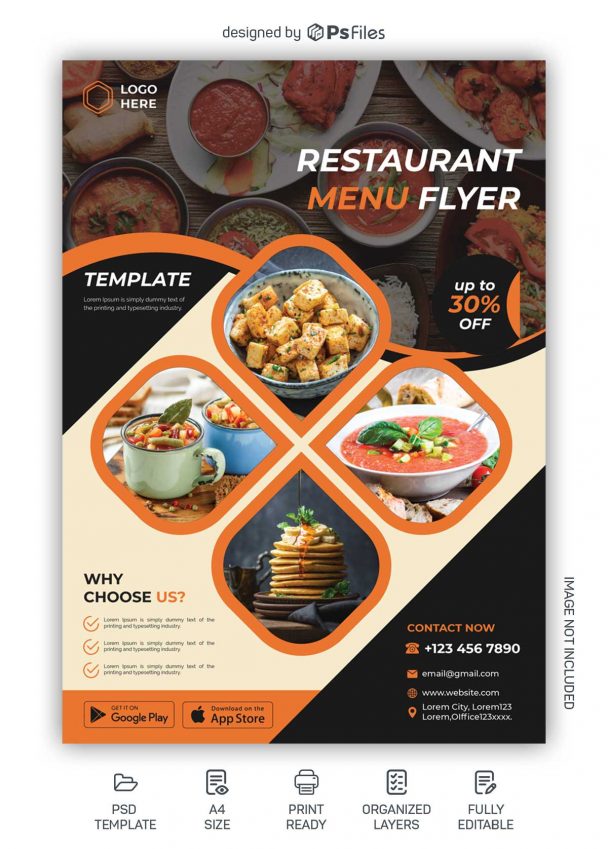 Free Restaurant Food Menu Flyer PSD Template - PsFiles