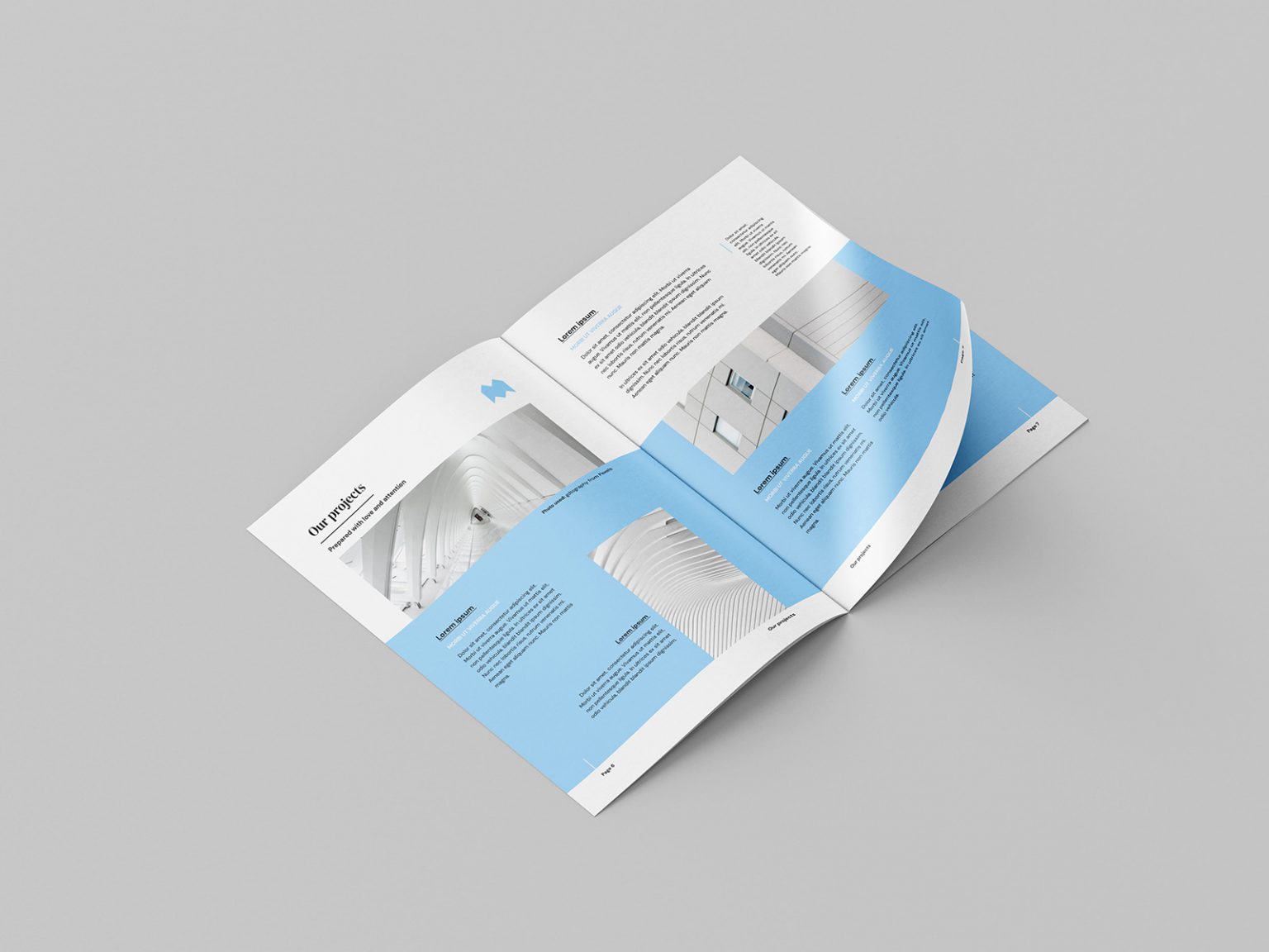 Thin A4 Free Brochure Mockup PSD set