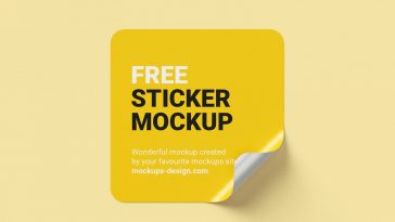 Free Square Sticker Mockup PSD set