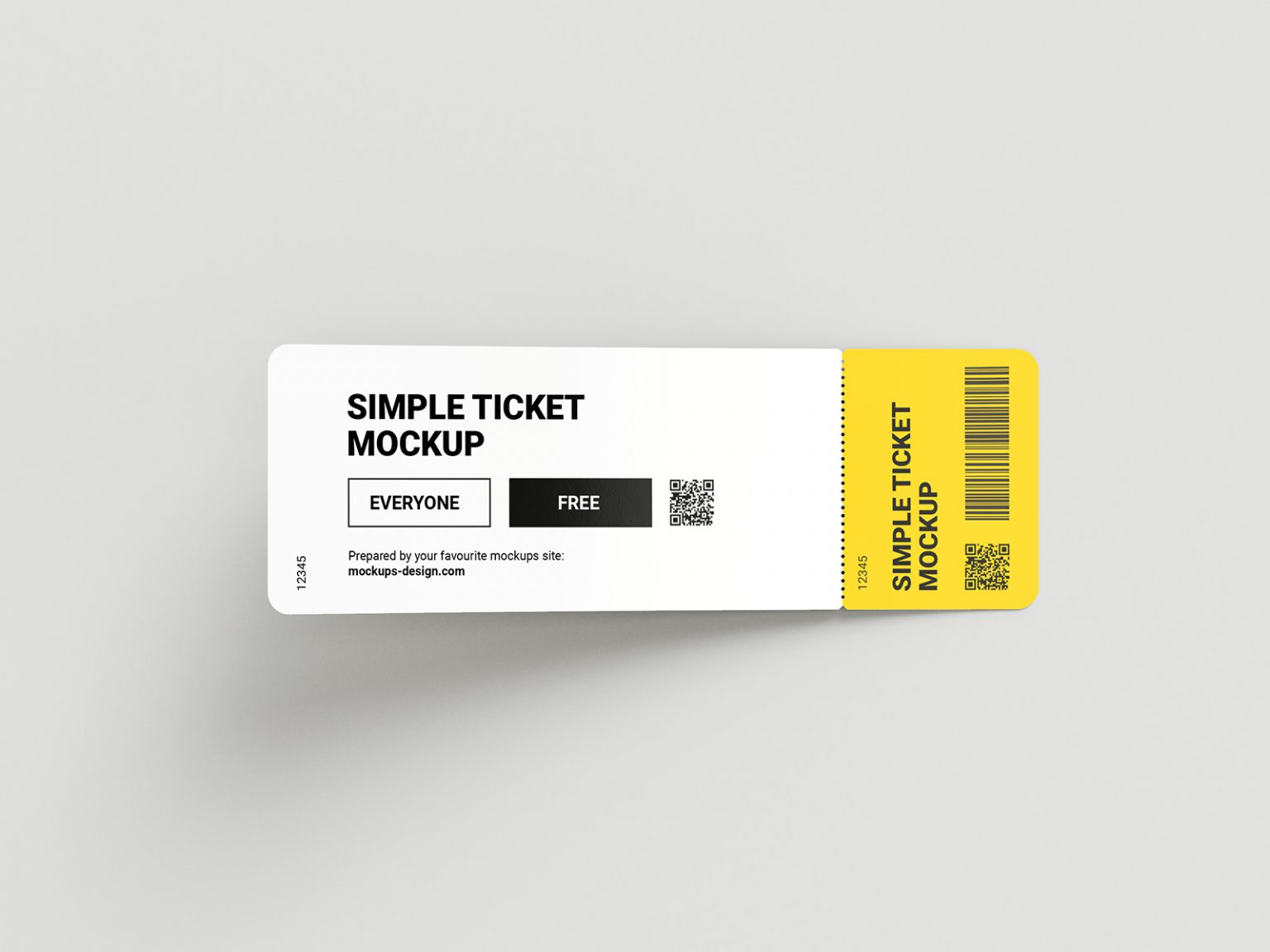 Free Ticket Mockups PSD set