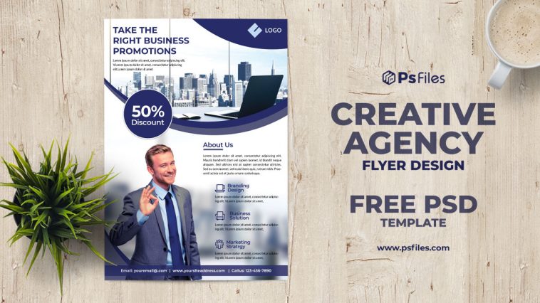PsFiles Free Creative Business Digital Marketing Agency Flyer PSD Template 07