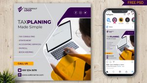 Creative Tax Service Social Media Post Design Free PSD Template