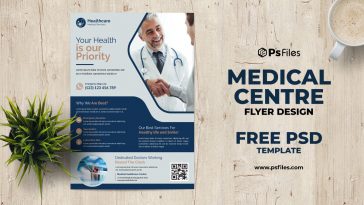 Blue Hospital Health Care Medicine Flyer PSD template for Free Download