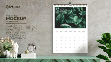 Wall Calendar Mockup PSD free download