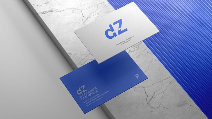 Free Floating Business Card Mockup - PsFiles