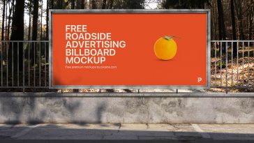 Free Roadside Advertising Billboard Mockup PSD