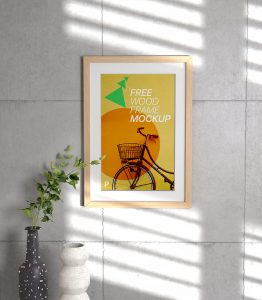 Wood Frame Mockup on Wall