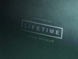 Silver foil Free Embossed Logo Mockup (PSD)
