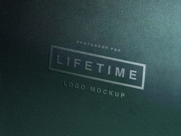 Silver foil Free Embossed Logo Mockup (PSD)