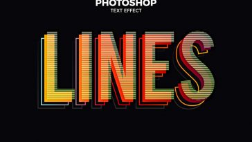 Free Lines Photoshop Text Effect PSD