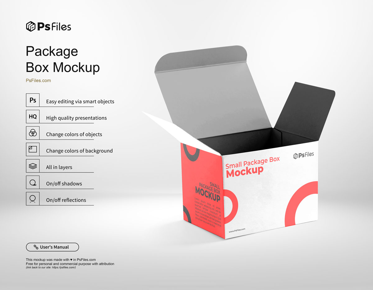 Standard Product Packaging Open Square Box Mockup free Download