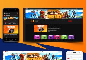 Free YouTube Channel Art Mockup PSD Template