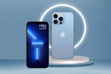 Free iPhone 13 Pro Mockups PSD set psfiles