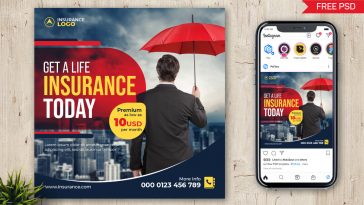 Free Life Insurance Social Media Post PSD Template