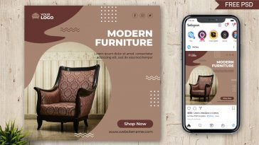 Free Modern Furniture Discount Post PSD Template