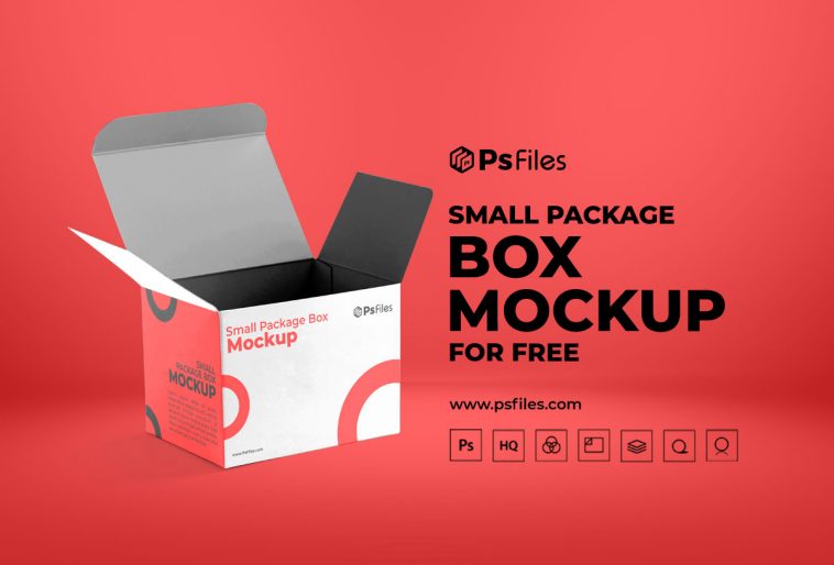Standard Product Packaging Open Square Box Mockup free Download
