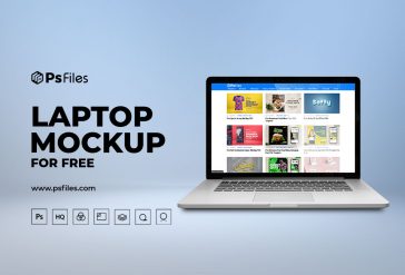 Free Web Page Lap Mockup PSD