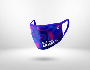 PsFiles Free Cloth Fabric Face Mask Mockup PSD