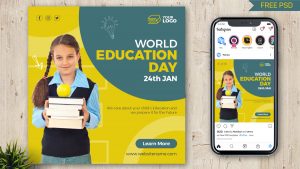 PsFiles Free World Education Day Post PSD Template