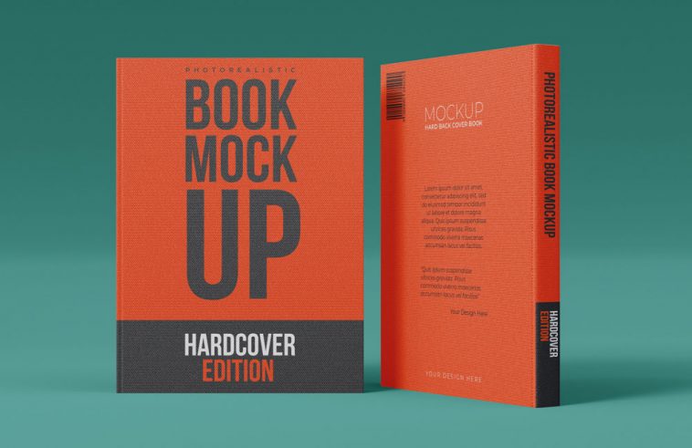 Free Standing Hardcover Book Mockup PSD