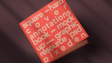 Free Square Hardcover Book Mockup PSD
