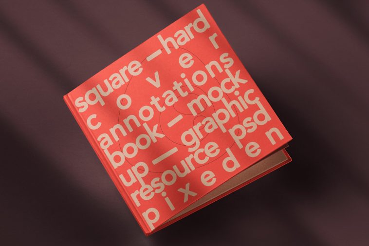 Free Square Hardcover Book Mockup PSD