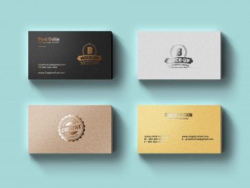 Free Foil Business Cards Mockup (PSD)