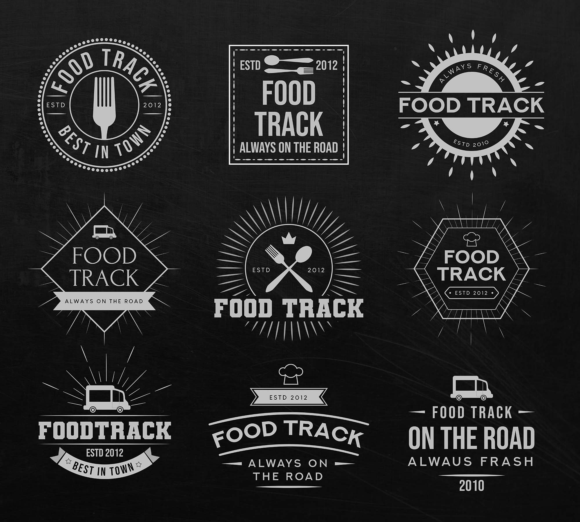 Free Food Track Logo Templates PSD Ai files
