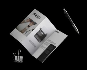 Free A4 Trifold Flyer Mockup