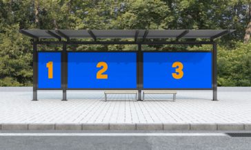 Free Bus Shelter Posters Mockup PSD