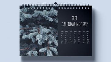 Free Horizontal Wall Calendar Mockup PSD Set