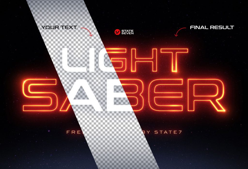 Free Light Saber Text Effect