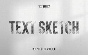 Free Pencil Sketch Text Effect PSD