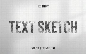 Free Pencil Sketch Text Effect PSD
