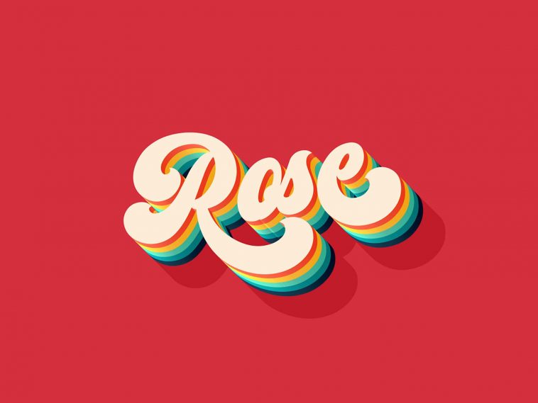 Free Rose Text Effect PSD