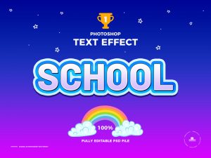 Vector Graphics Free School Editable 3D Photoshop Text Effect