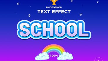 Vector Graphics Free School Editable 3D Photoshop Text Effect