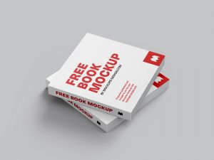 Free Square Book Mockup PSD set
