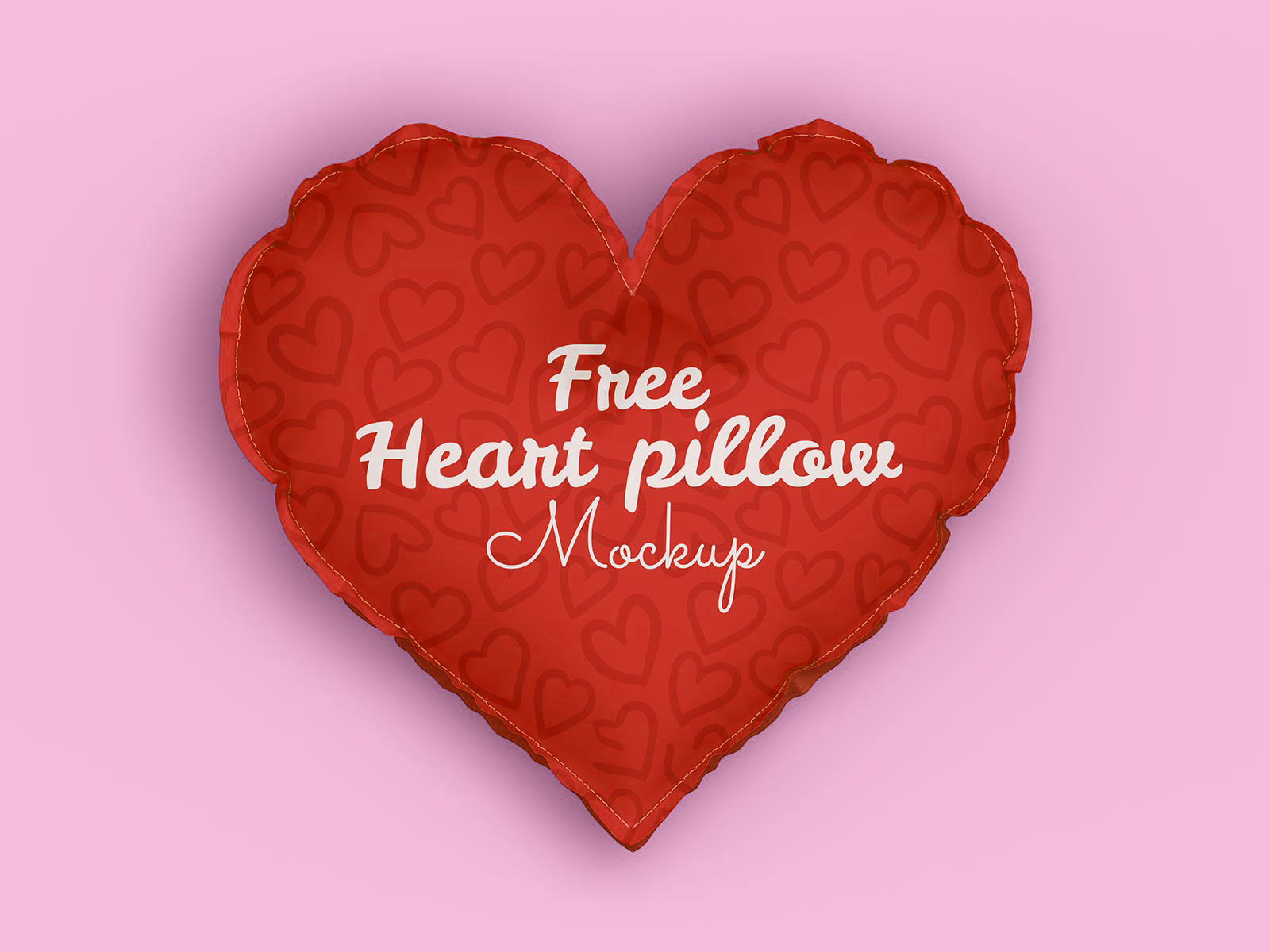 Free Valentine’s Day Heart Pillow Mockups PSD Set