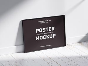 Horizontal Poster Frame Mockup PSD