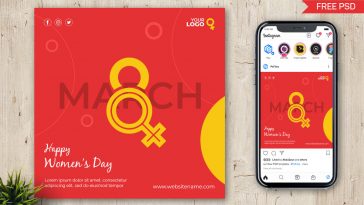 Free Women's Day 2022 Post Banner Design PSD Template