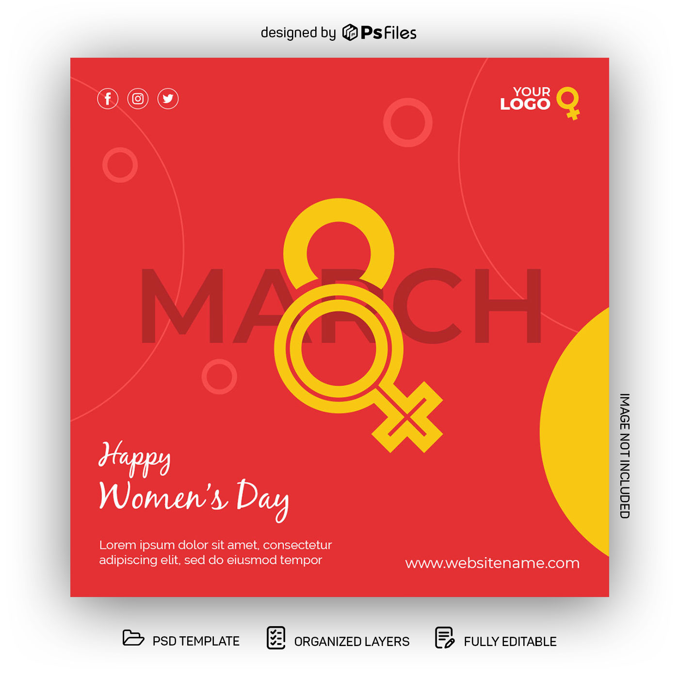 Free Women's Day 2022 Post Banner Design PSD Template