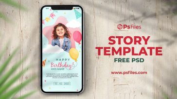 Happy Birthday Story Design PSD Template for Free