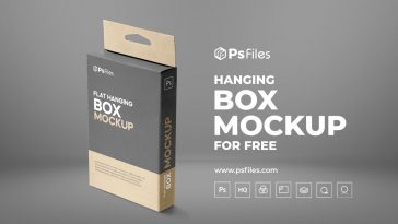 Slim Hanging Box Packaging Mockup PSD for Free