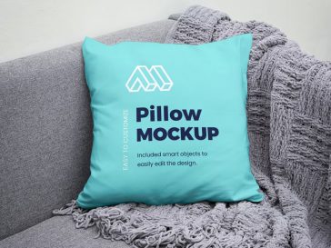 Square Pillow PSD Mockup