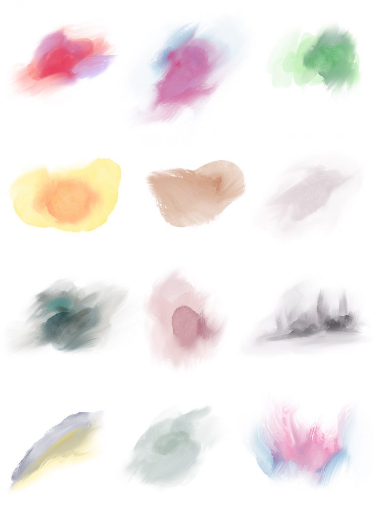 Watercolor Abstract Smudge Shapes