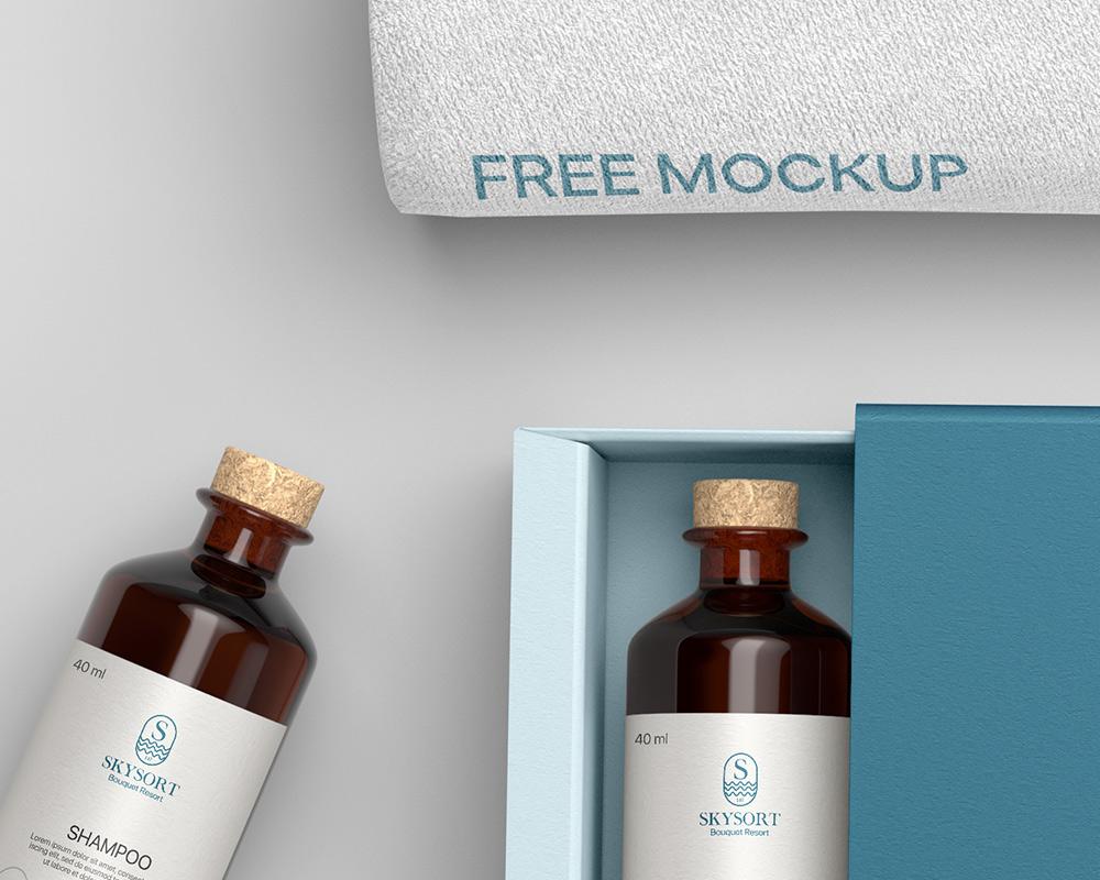 Free Hotel Amenity Box Mockup